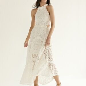 Francesca’s Charlotte Halter Lace Maxi Dress